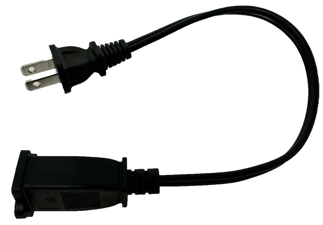 NEW 1ft Short US Power Extension Cable Cord US AC 2-Prong Male/Female