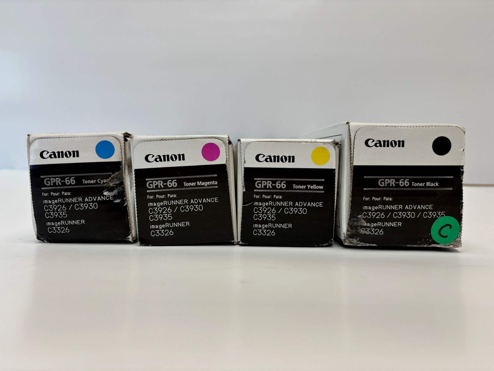 4 Cosmetic OEM Canon iR C3926,C3930,C3935,C3326 GPR-66 CMYK Toners (GPR66)
