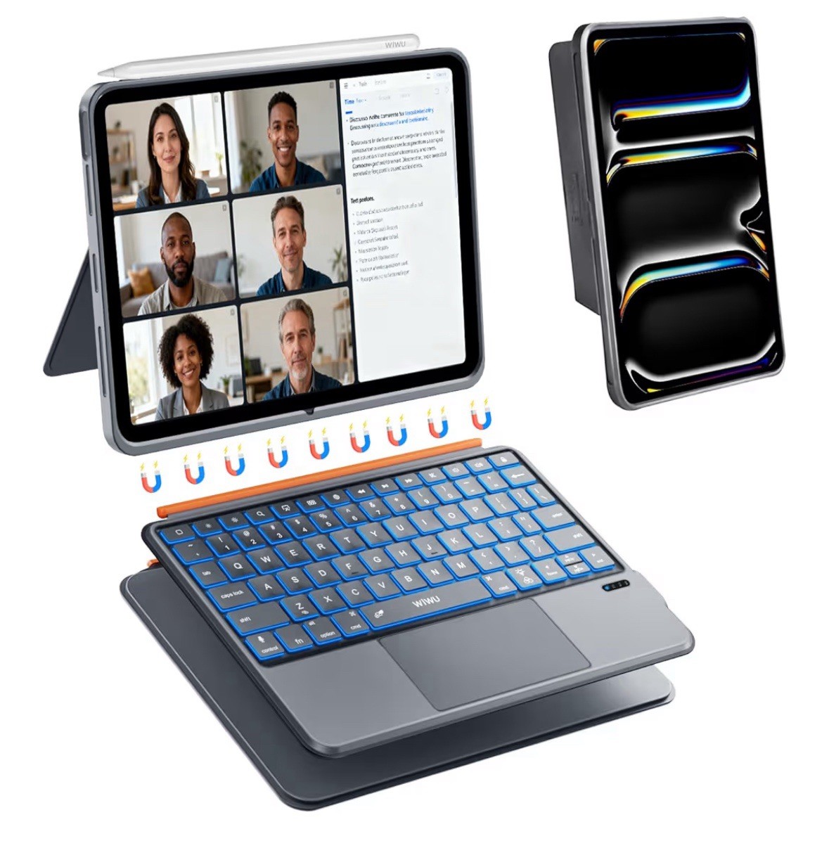 iPad Pro 11 Keyboard Case Bluetooth Backlit w/ Trackpad Magnetic Stand