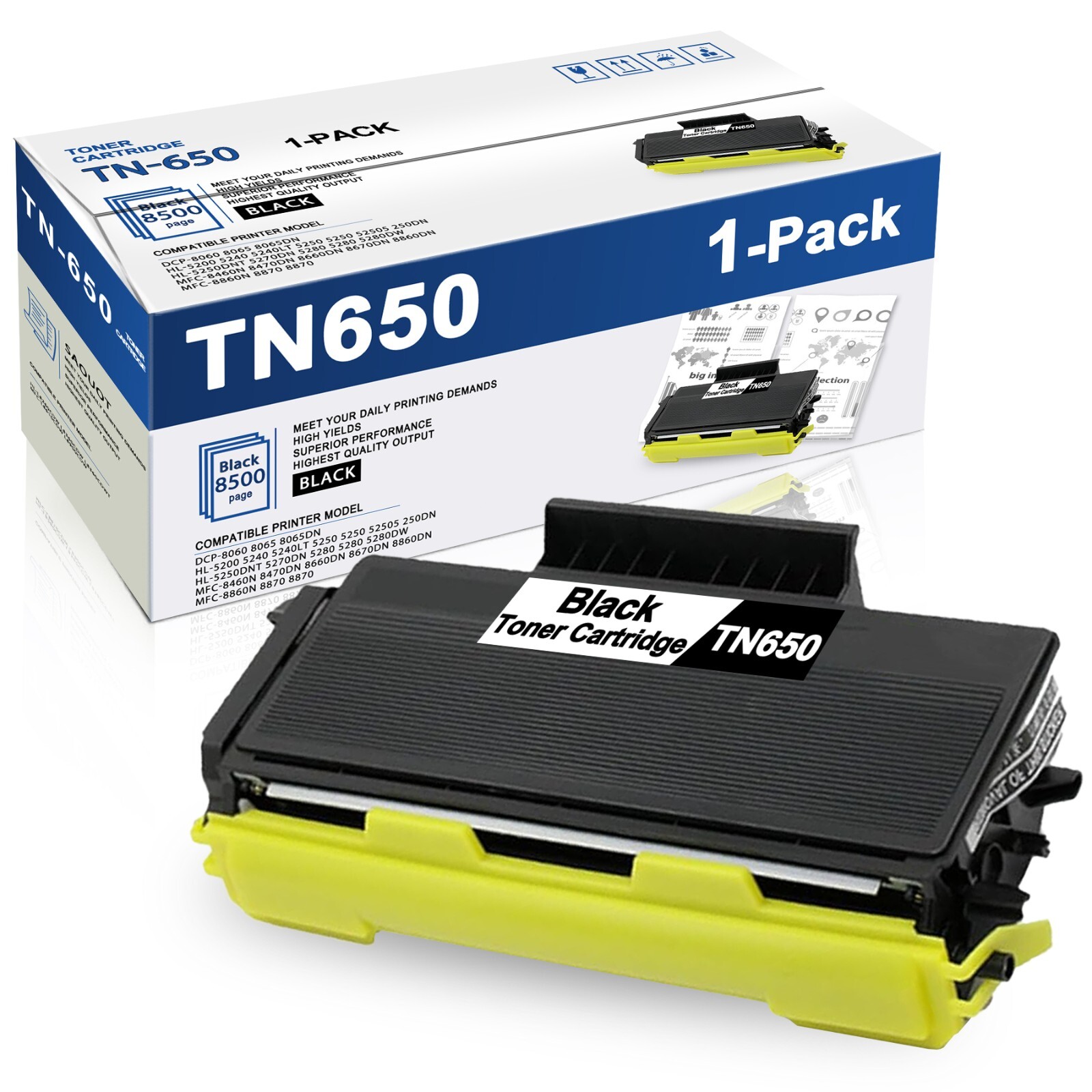 TN650 TN 650 Toner Cartridge BK Replacement for Brother TN650 TN620 HL-5240 5250