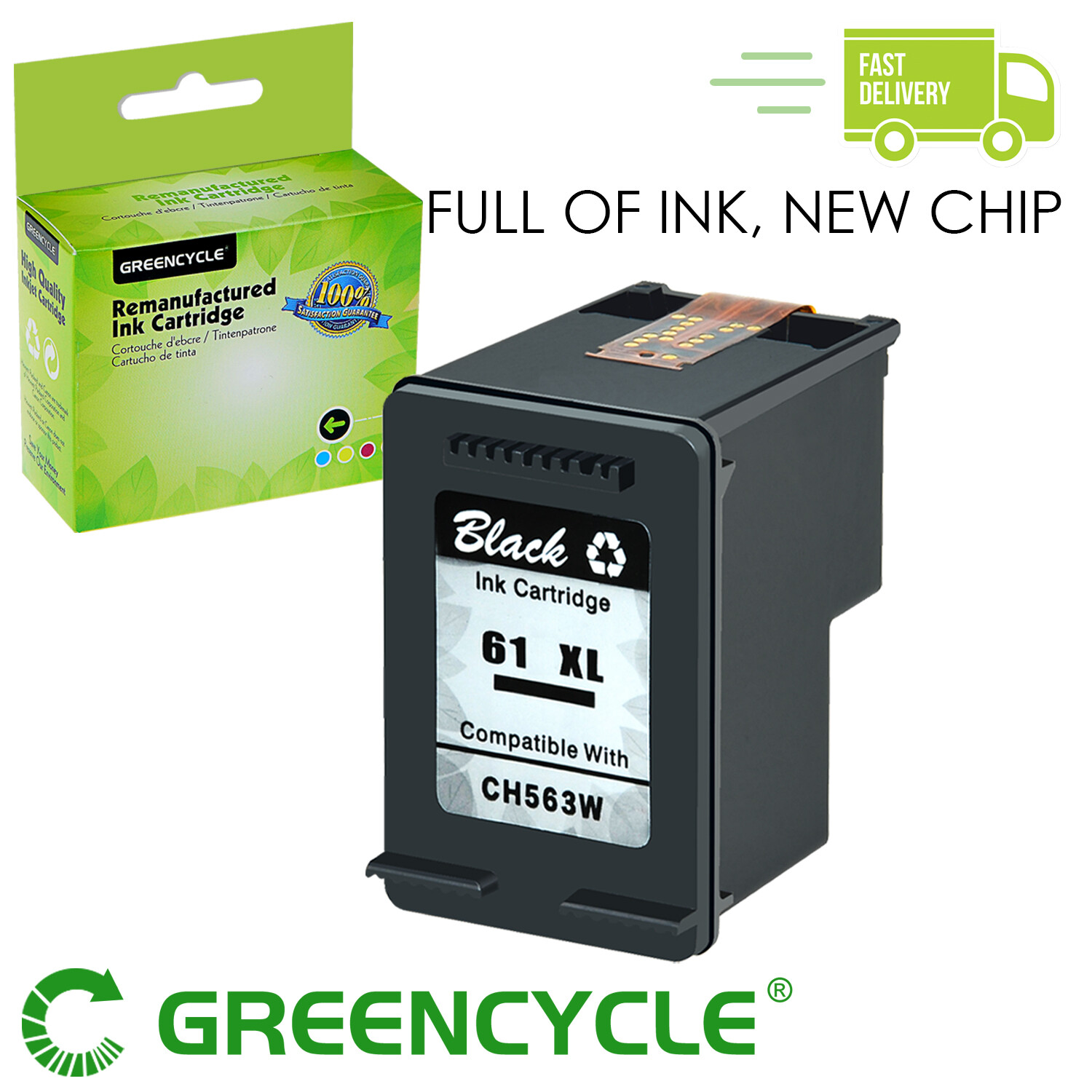 GREENCYCLE Ink Cartridge FOR HP 61XL Deskjet 1010 1012 1510 2540 2050A 2546 2511