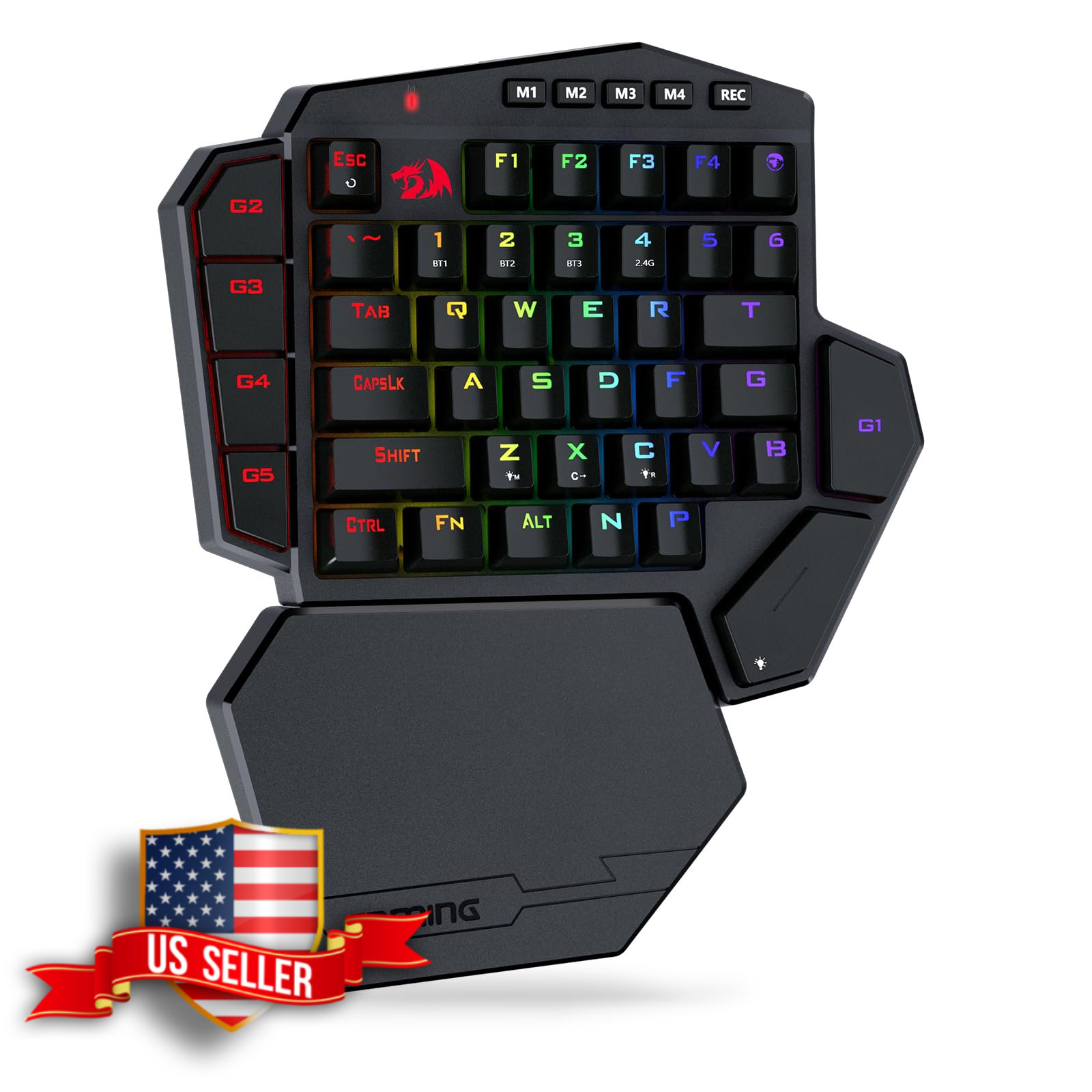 Redragon Wireless One-Handed RGB Gaming Keypad 42-Key Layout