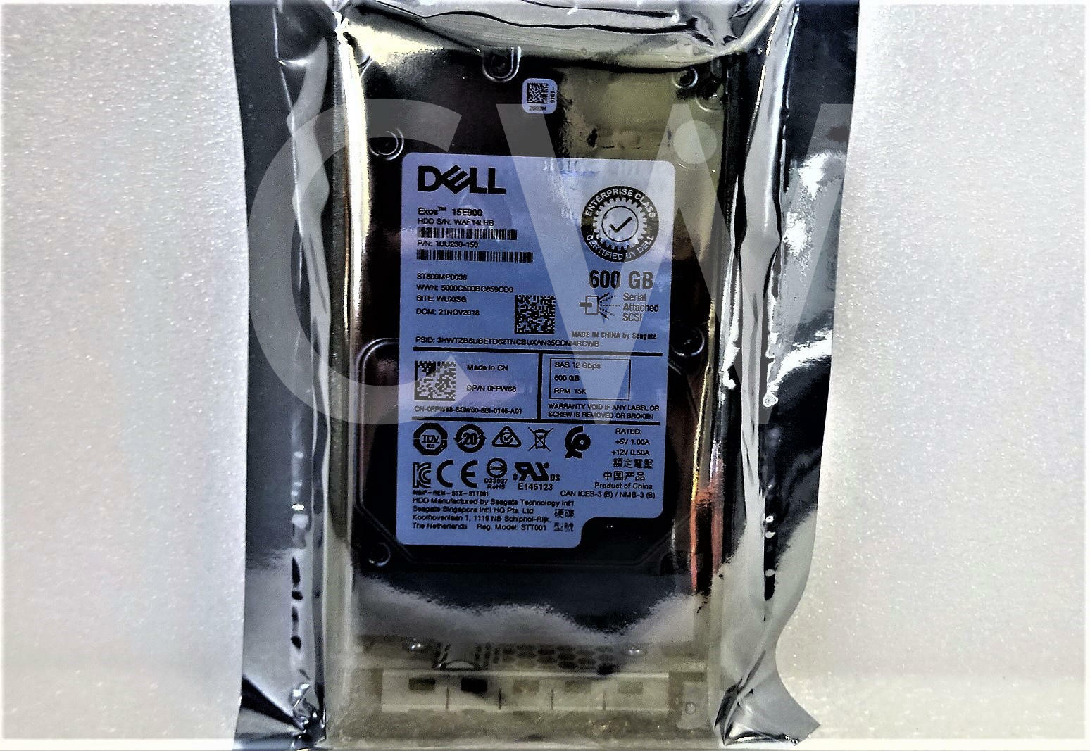 FPW68 ST600MP0036 Dell EXOS 600GB 15K RPM 12Gb/s 2.5" SAS Server HDD Hard Drive