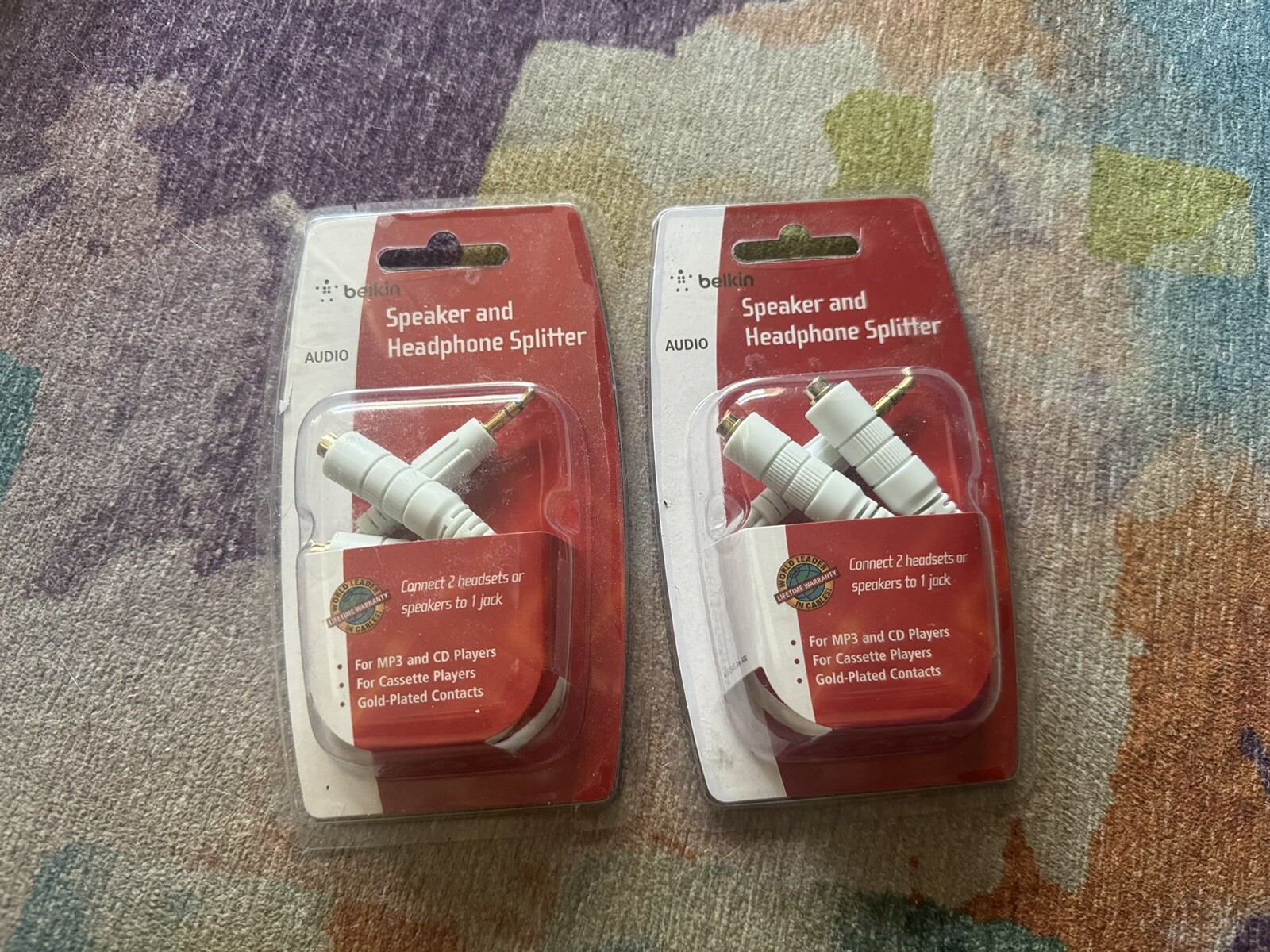 Belkin Speaker and Headphone Splitter - White - lot of 2
