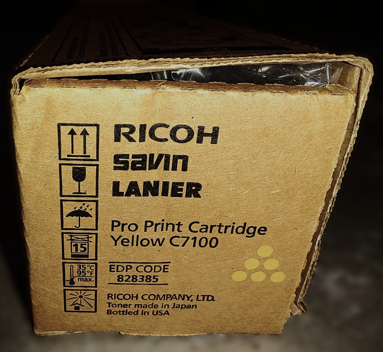 Genuine Ricoh 828385 Yellow Toner Cartridge Ricoh/Savin /Lanier Pro C7100/s/sx/x