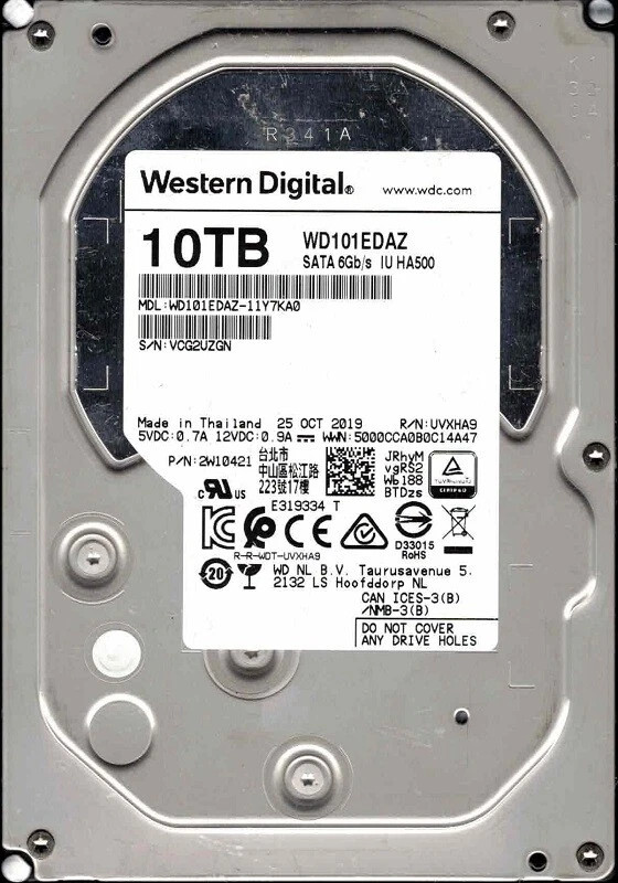 SILVER/BLACK - WESTERN DIGITAL 10TB SATA 6GB/S INTERNAL HARD DRIVE HDD