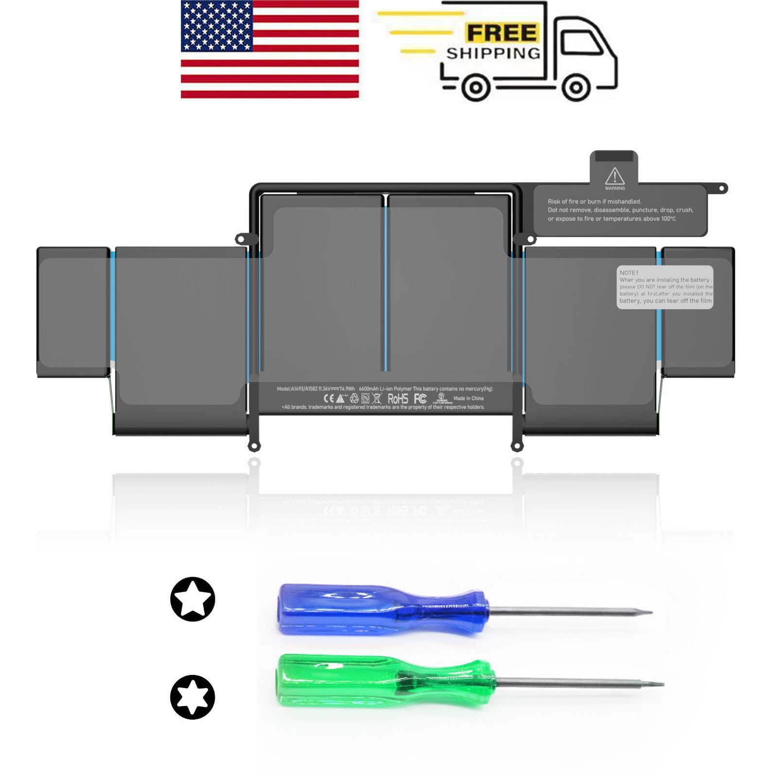 Genuine OEM A1493 A1582 Battery Macbook Pro 13" Retina A1502 Late 2013 Mid 2014