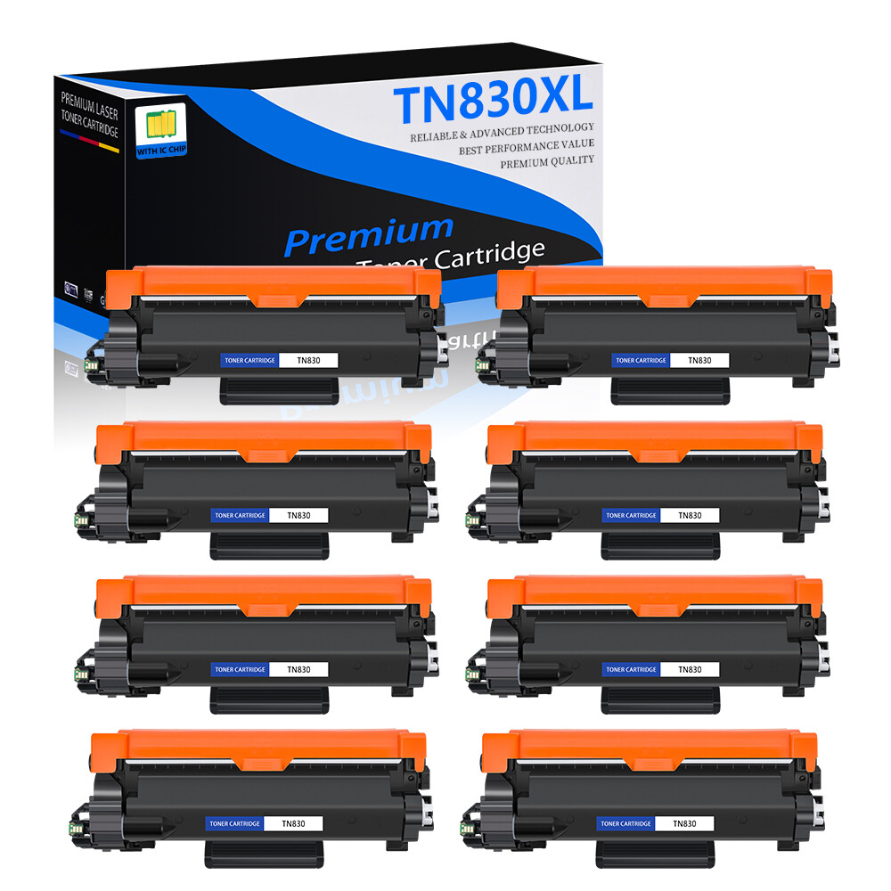 8PK TN830XL High Yield Black Toner Cartridge for Brother DCP-L2640DW MFC-L2820DW