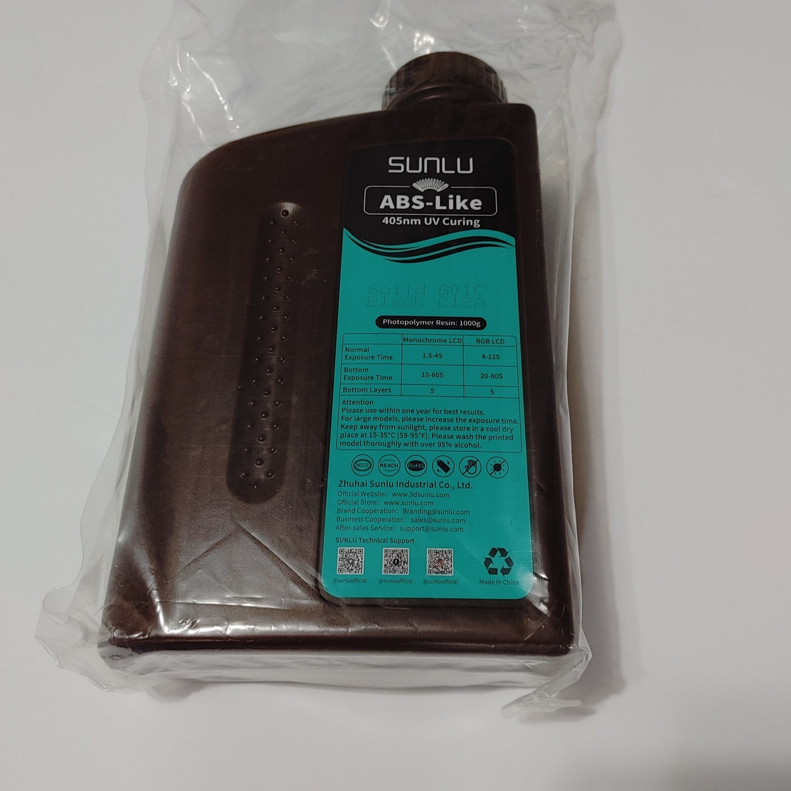 SUNLU 3D Printer Resin ABS Like Resin 1000g, Fast Curing 3D Printing Resin, 405