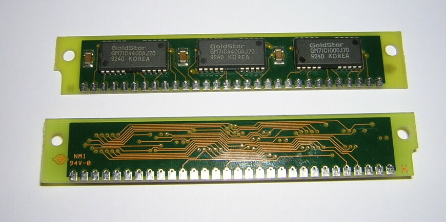 Vtg 1MB 30-Pin SIMM Parity RAM DRAM Memory Module 70ns Goldstar GM71C4400AJ70