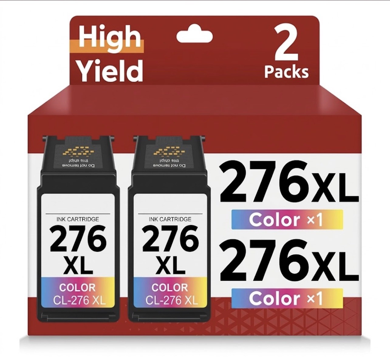⁠2-Pack CL-276XL Color Ink Cartridge for Canon PIXMA TR4720 TS3520 TS3720