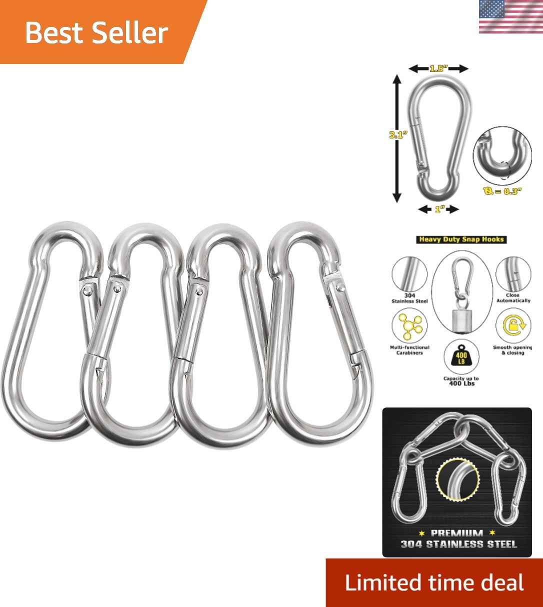 LAT Pull Down Cable Machine Attachment for Home Gym, Chrome, 4 pcs