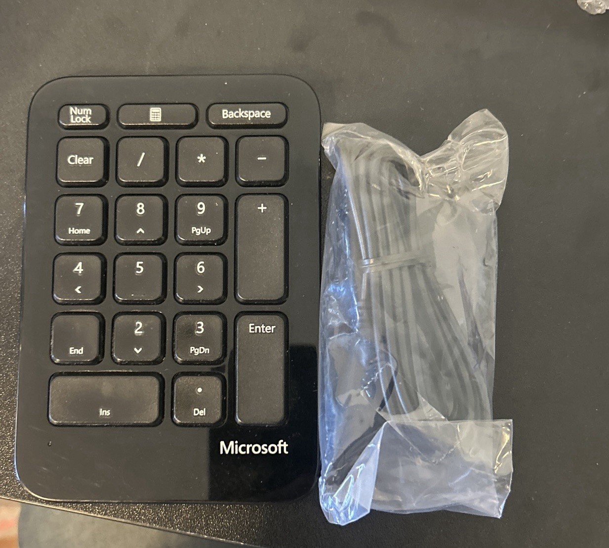 Microsoft 1558 Black Sculpt Ergonomic Wireless Number Keyboard **NO RECEIVER**
