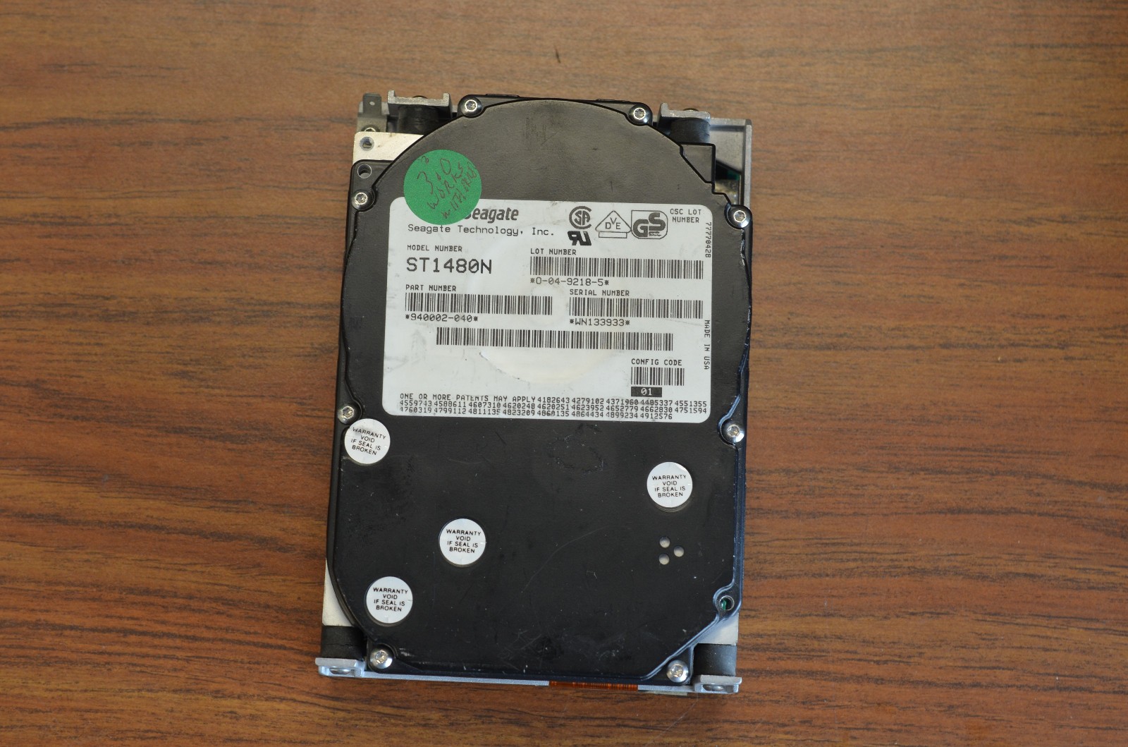 vintage hard drive harddrive Seagate ST1480N 940002-040 scsi