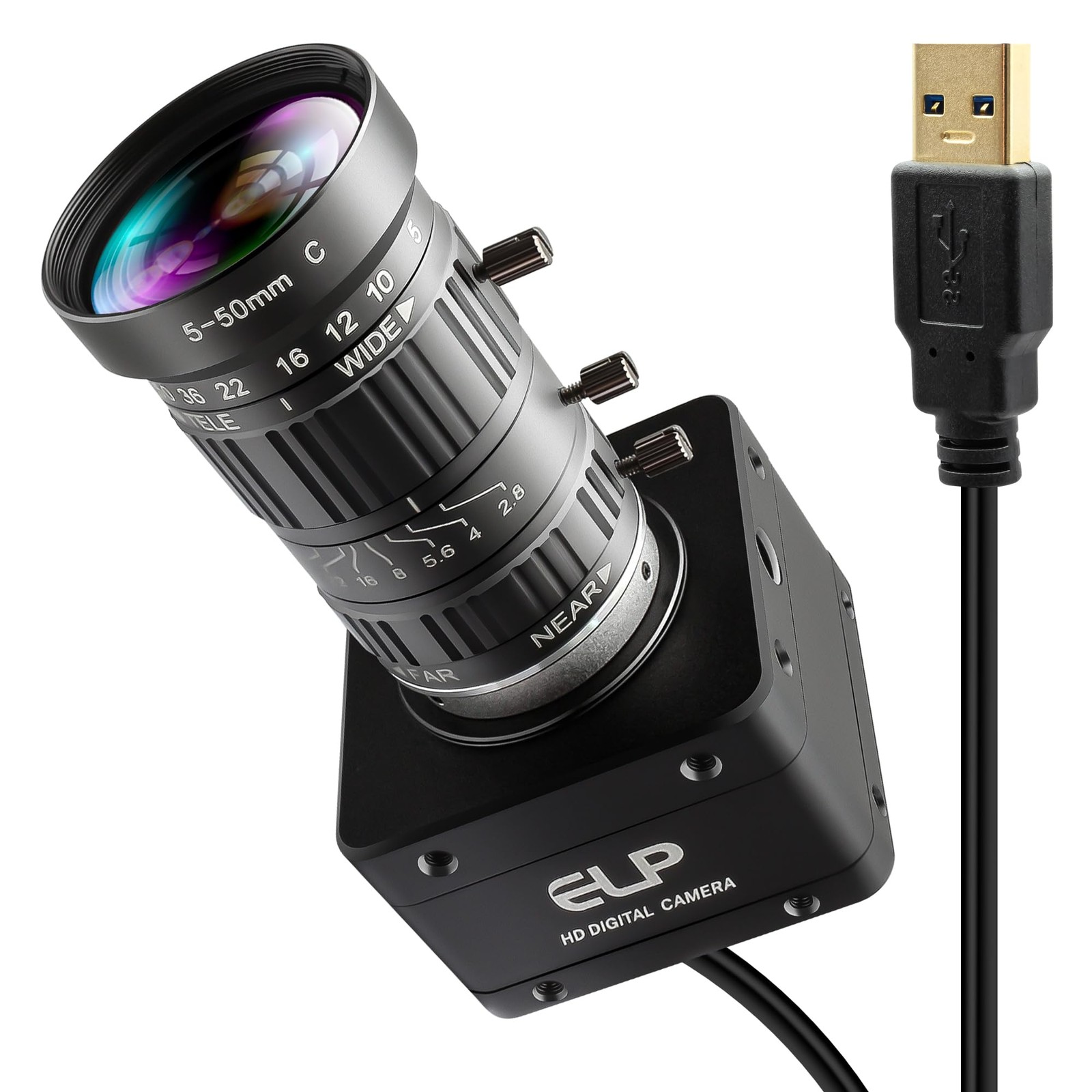IFWATER 12MP USB 3.0 Camera,4K@30fps 55-50mm 10X Manual Varifocal Lens
