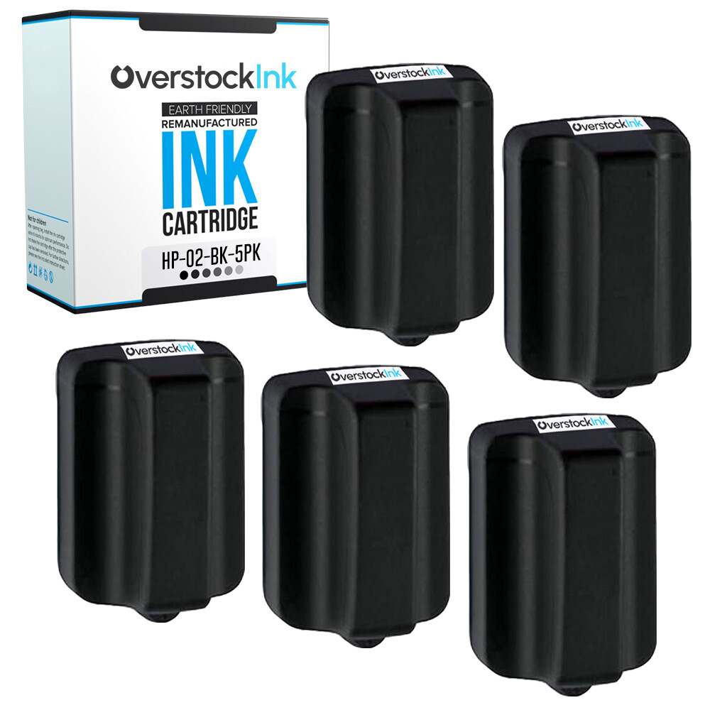 5PK Compatible OSI HP 02 Black Cartridge for HP PhotoSmart 8200 8230 8238 8250