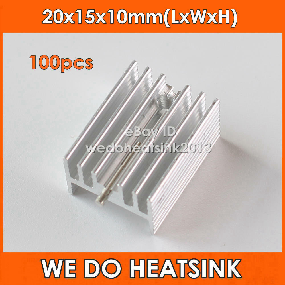 100pcs Aluminum 20x15x10mm Aluminum Radiator Heatsink For MOS TO-220 / TO220 