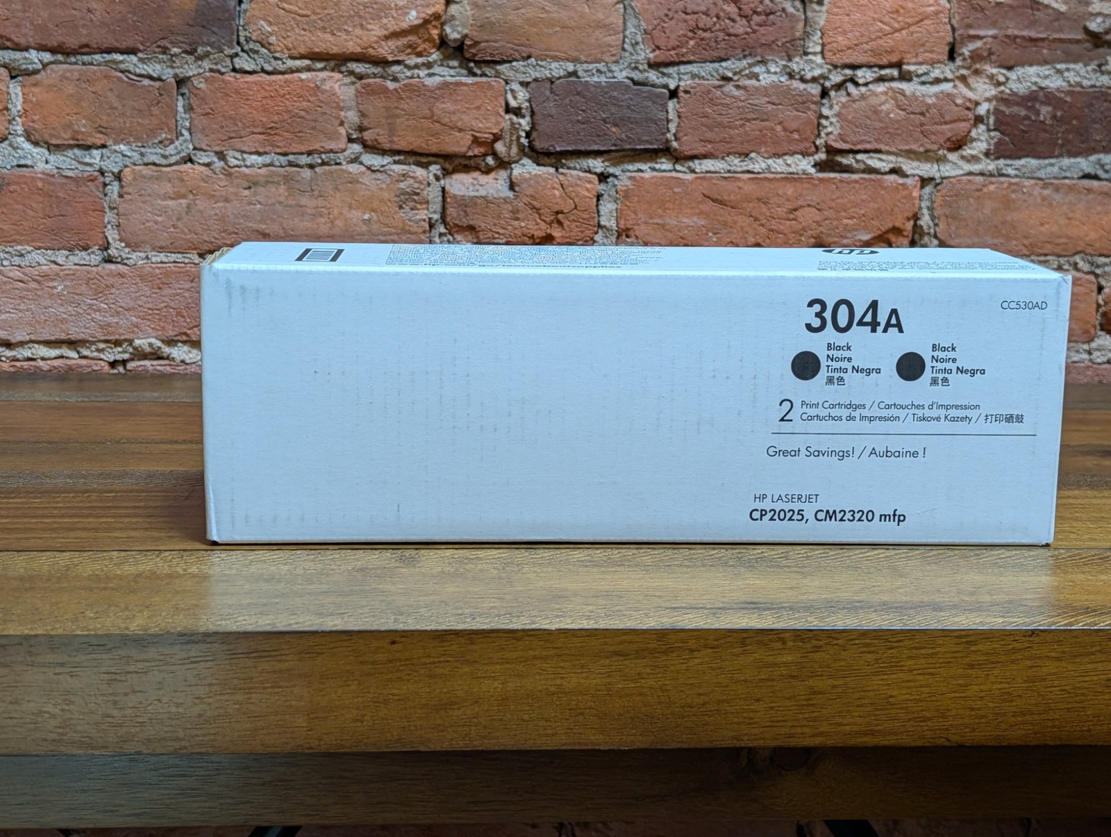 HP 304A Black Toner Cartridge 2-Pack CC530AD LaserJet CP2025 CM2320 OEM