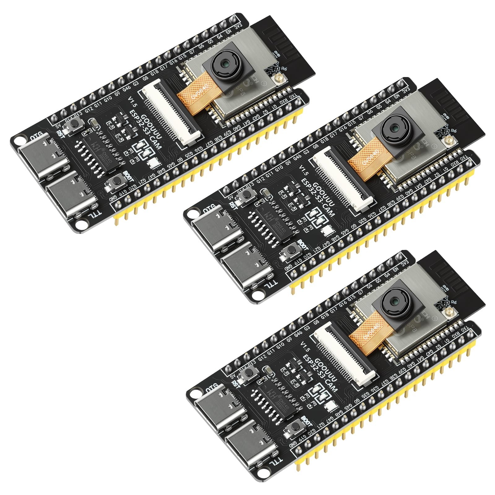 Foriot ESP32-S3-CAM Development Board with Camera 3 Pcs