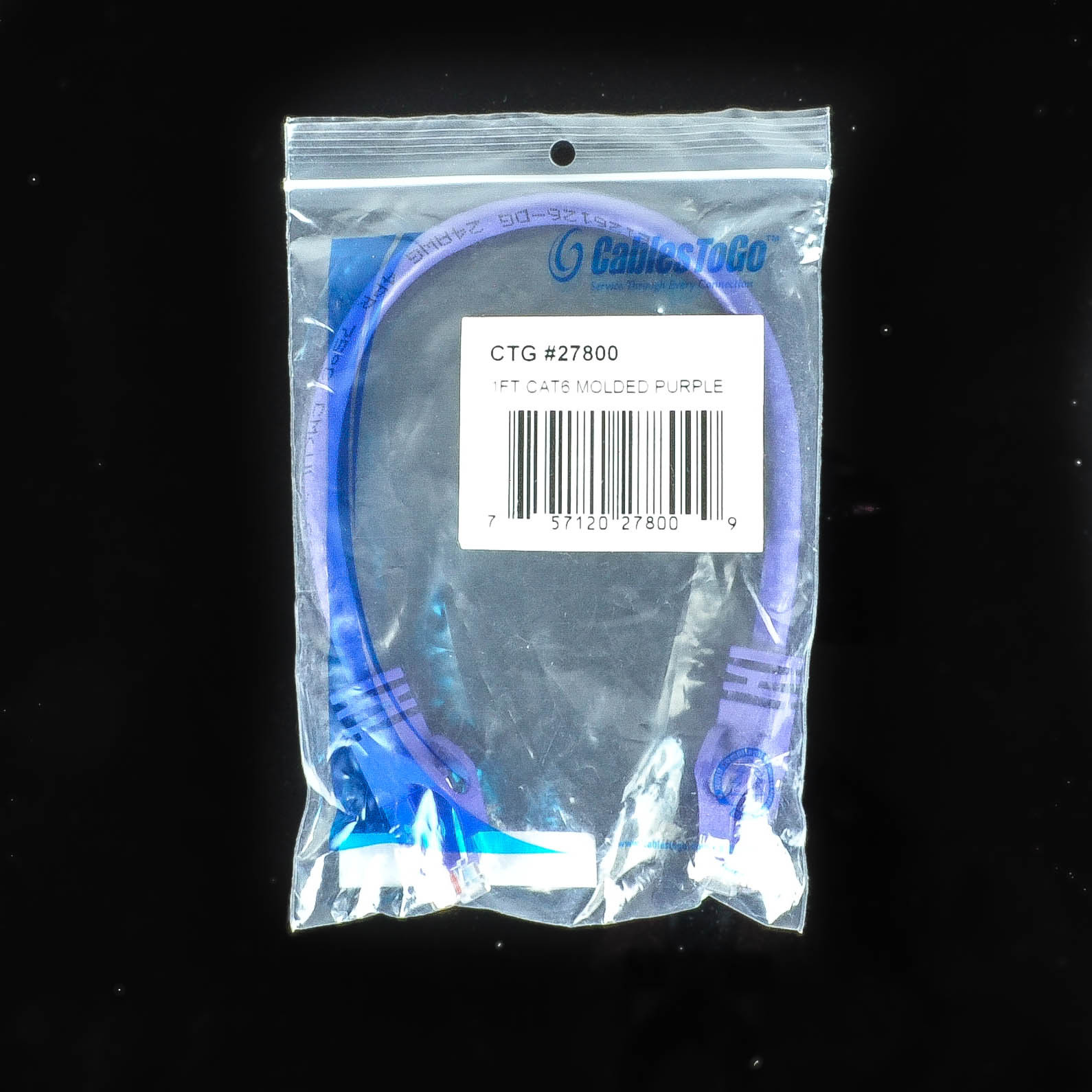 Cables To Go C2G 1FT New PURPLE Ethernet RJ45 CAT 6 Network LAN Patch Foot CAT6