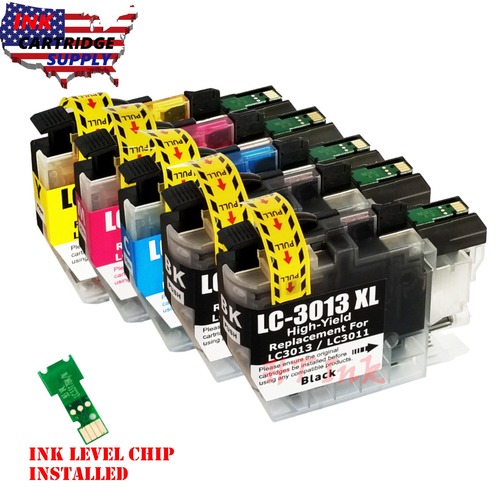 5pk LC3013 Ink Cartridges for Brother LC3011 MFC-J491DW J497DW MFC-J895DW J690DW