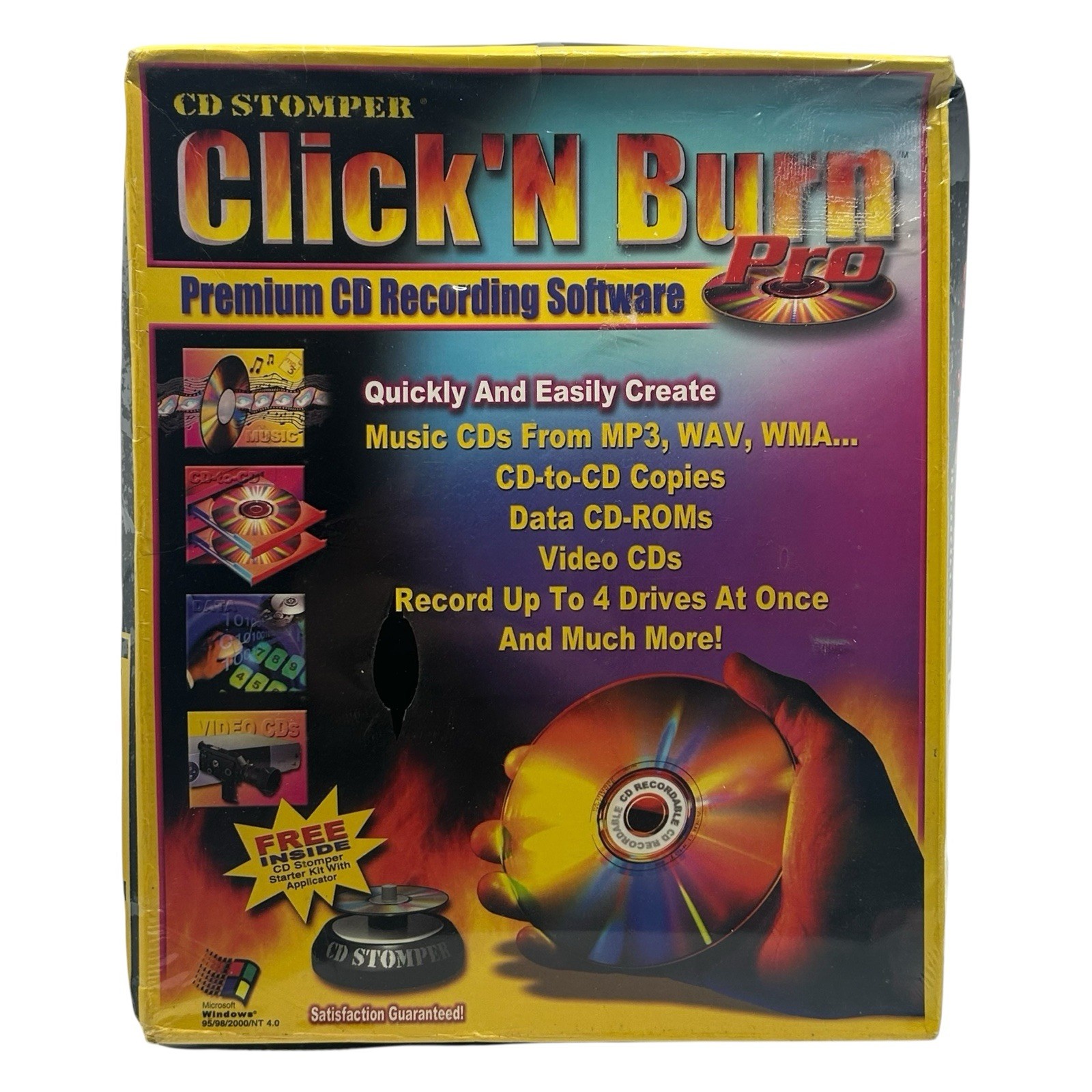 CD Stomper Click 'N Burn Pro Premium CD Recording Software w/ Applicator Sealed