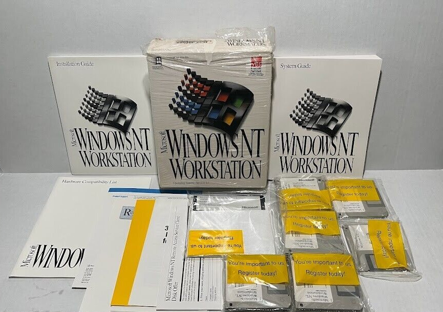 Vintage Microsoft OS Windows NT Workstation Version 3.5 High-Density Disks 1-20