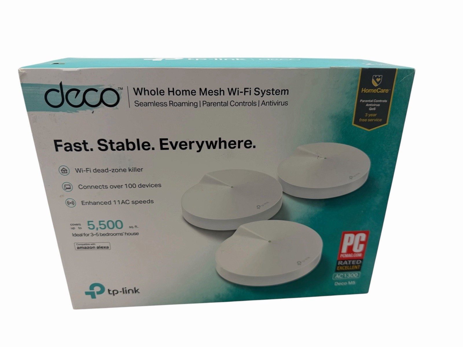 ✨TP-Link Deco M5 AC1300 Whole Home Mesh Wi-Fi System 2.4GHz/5GHz (3 PACK)✨