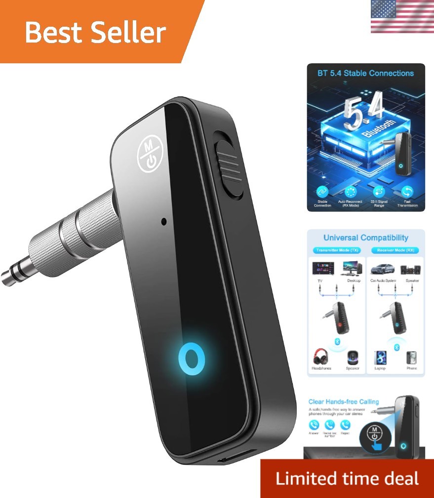 Portable Bluetooth 5.4 Receiver/Transmitter - Stream Music from Cars and TVs