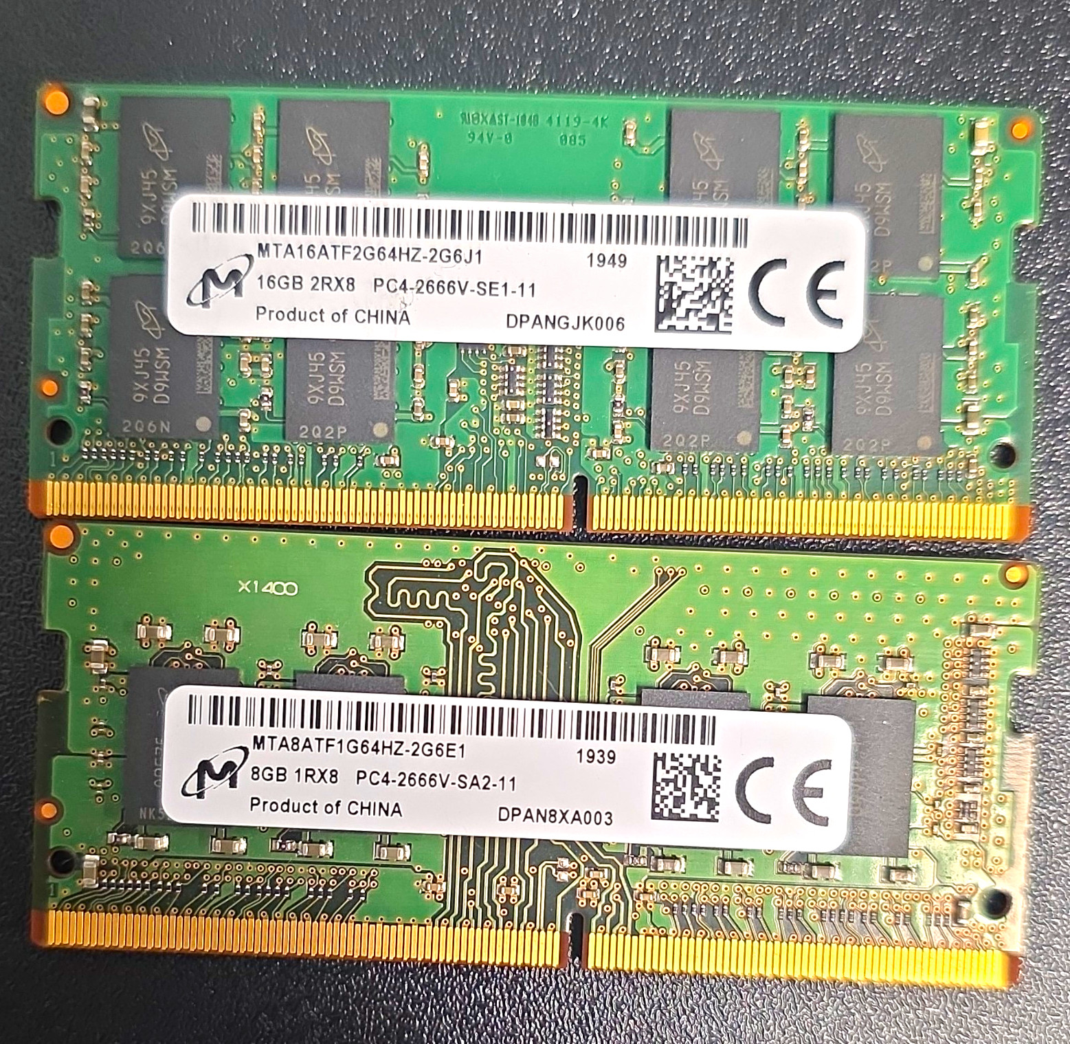 SK hynix 16GB (2x8GB) DDR4 SO-DIMM PC4-2400T 260-Pin ECC HMA81GS6AFR8N-UH