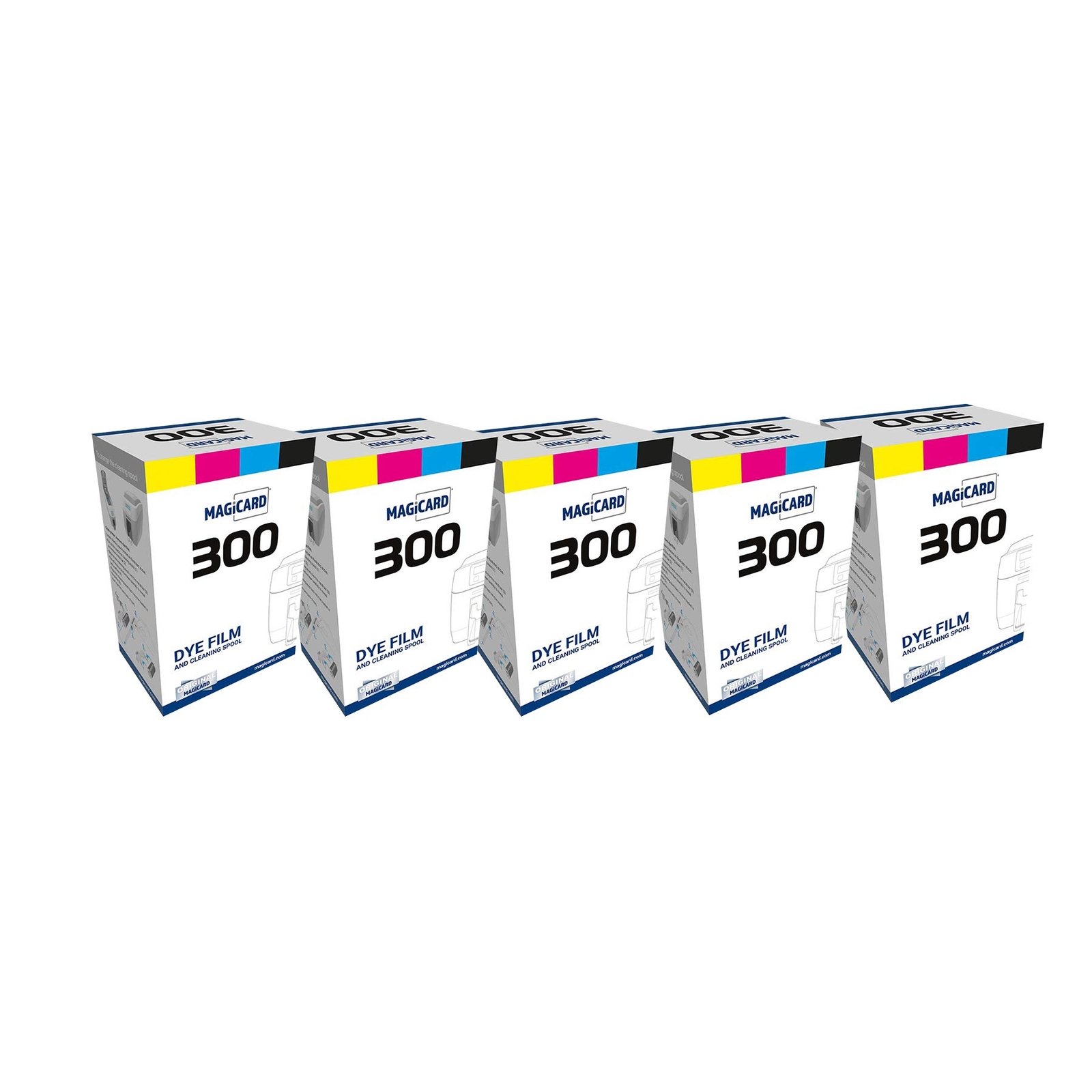 Bodno 5 x Magicard 300 Printer MC300YMCKO/2 Color Ribbon - YMCKO - 300 Prints