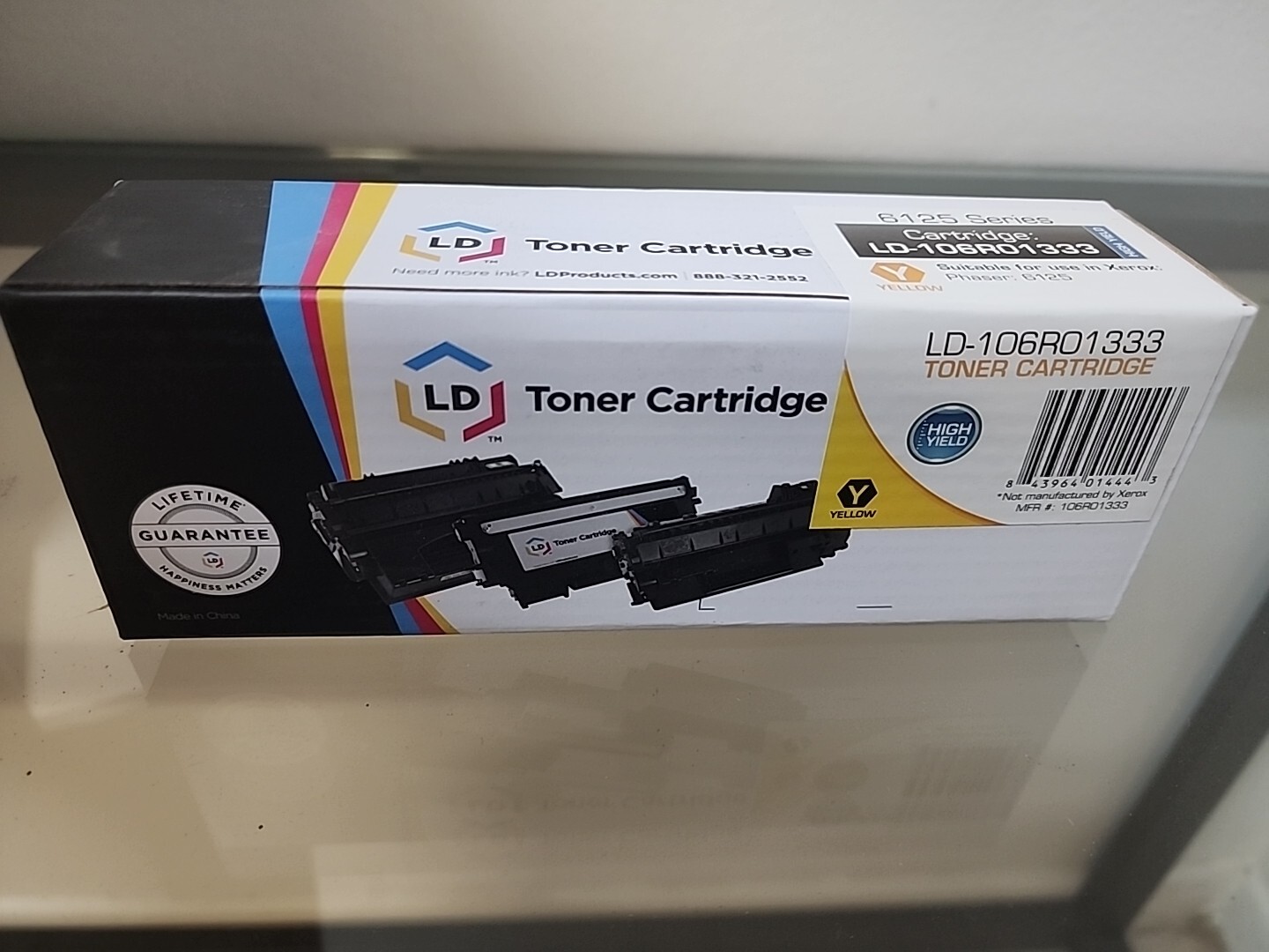 LD 6125 Yellow High Capacity Toner Ink Printer Xerox Phaser 6125 106R01333