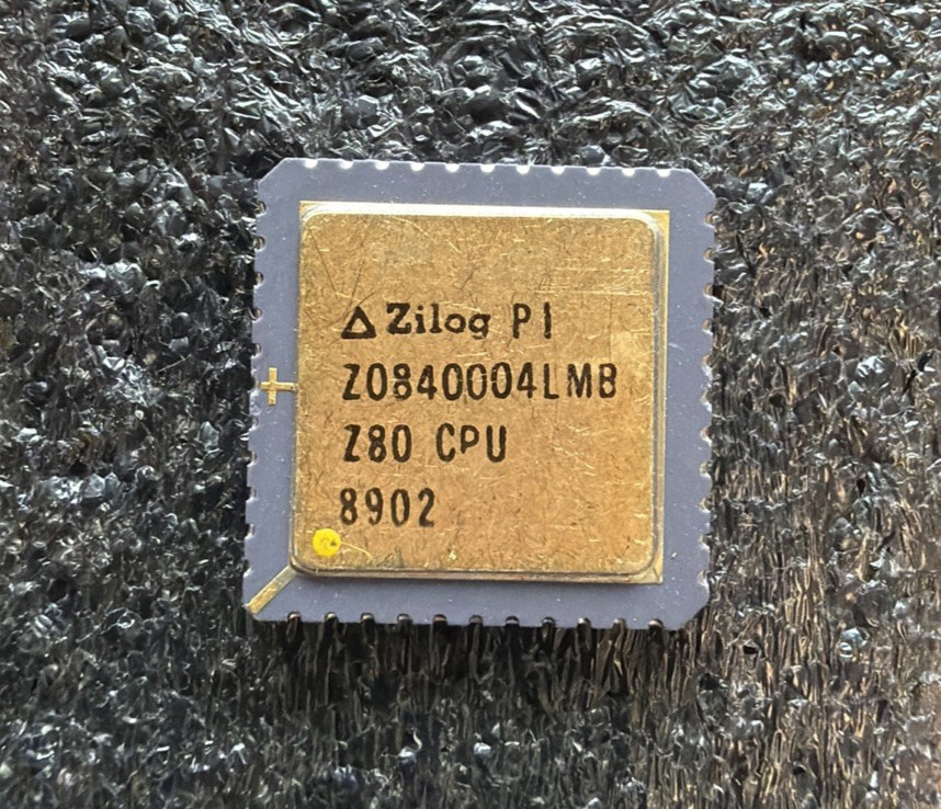 Vintage Zilog Z80 CPU CLCC Gold Ceramic