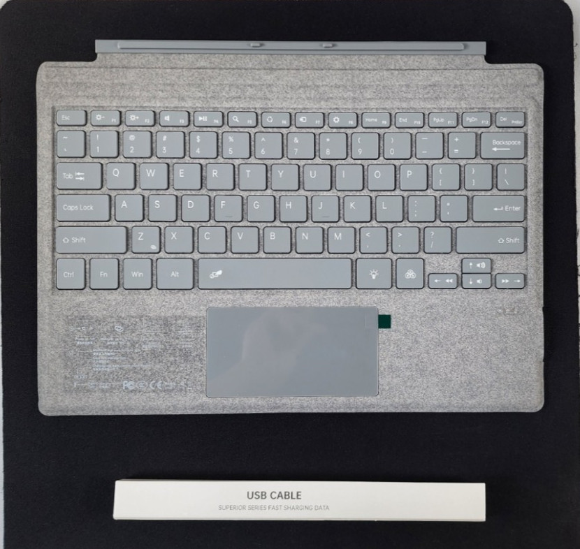 Zoof Bluetooth Keyboard for Surface Pro 7+ 7 6 5 4 3 Wireless Type Cover Gray