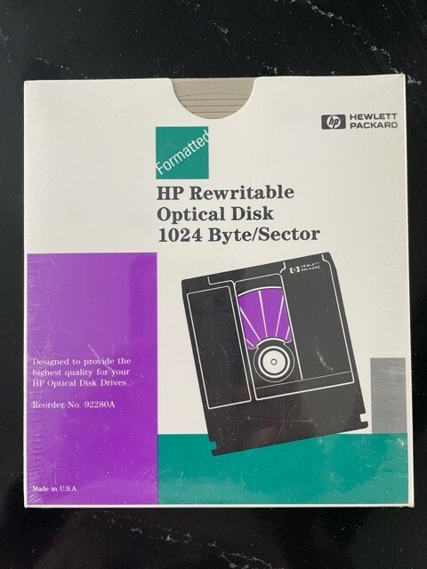 Hewlett Packard Rewriteable OPTICAL DISK 650MB RW 1024 byte/sector