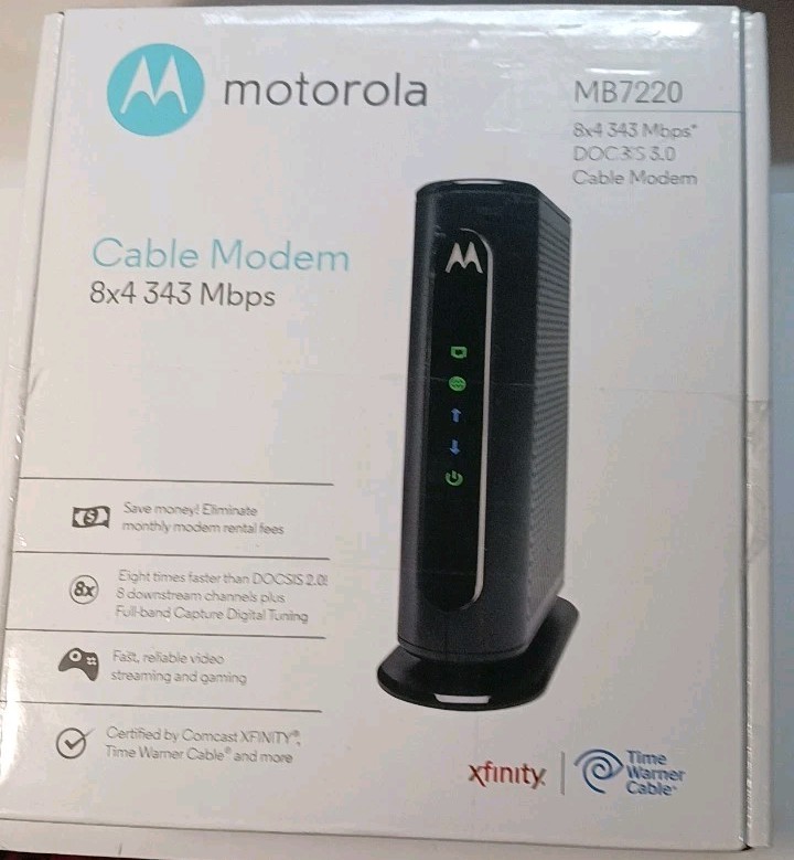 Motorola MB7220 DOCSIS 3.0 Cable Modem 8x4 343Mbps Tested Working