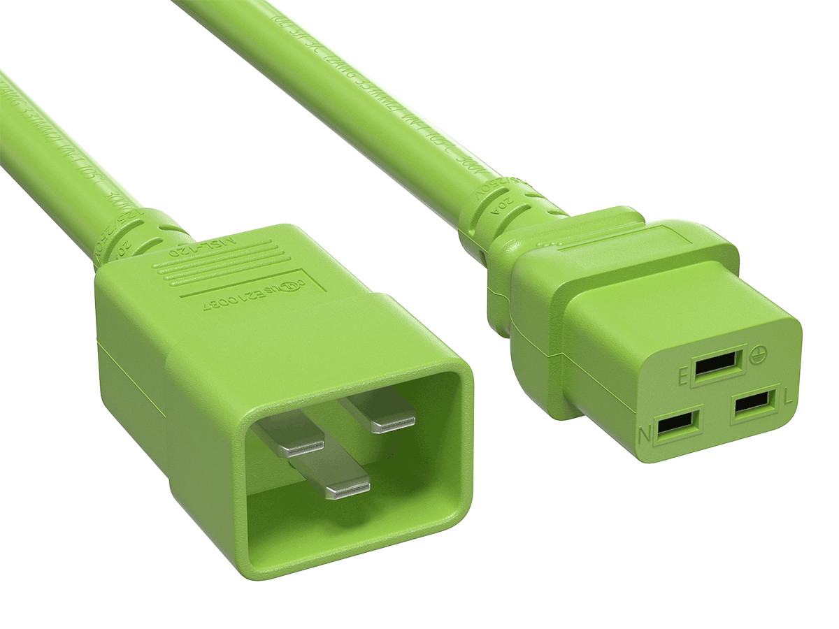 4ft IEC320 C20 to C19 Heavy Duty Extension Power Cord, 12AWG, SJT, 20A/250V, ...