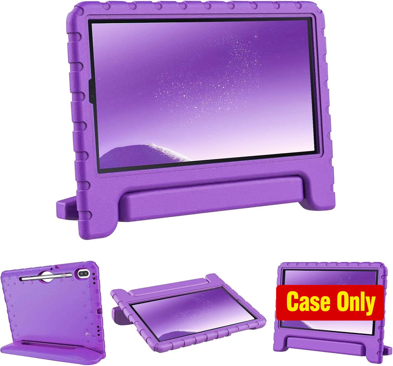 Kids Case for Tab S6 10.5 Inch 2019, Purple, Shockproof, Handle Stand