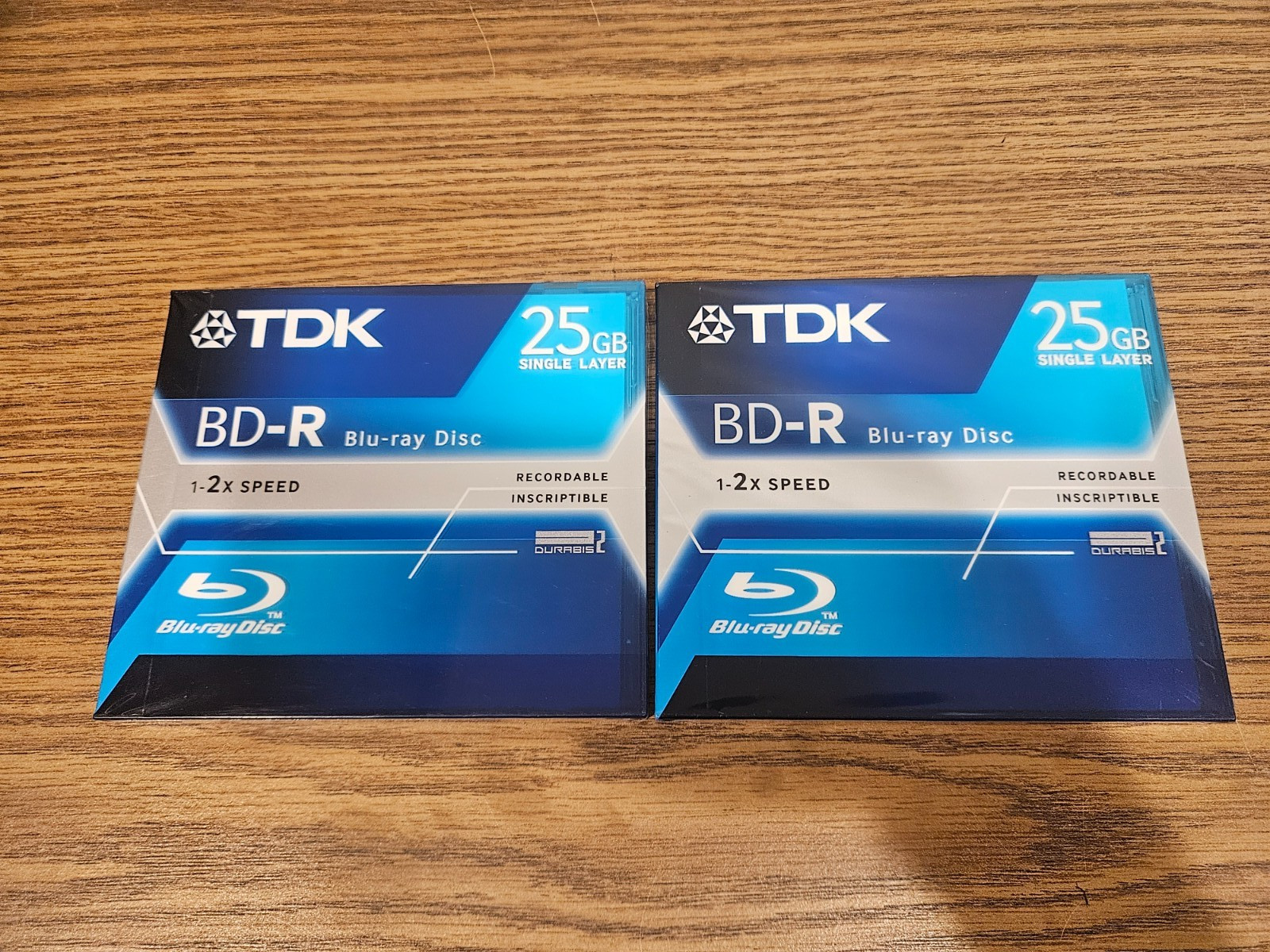 NEW TDK BD-R Blu Ray Disc 25gb Bluray Lot of Two Sealed 2x  NIP Writeable Discs