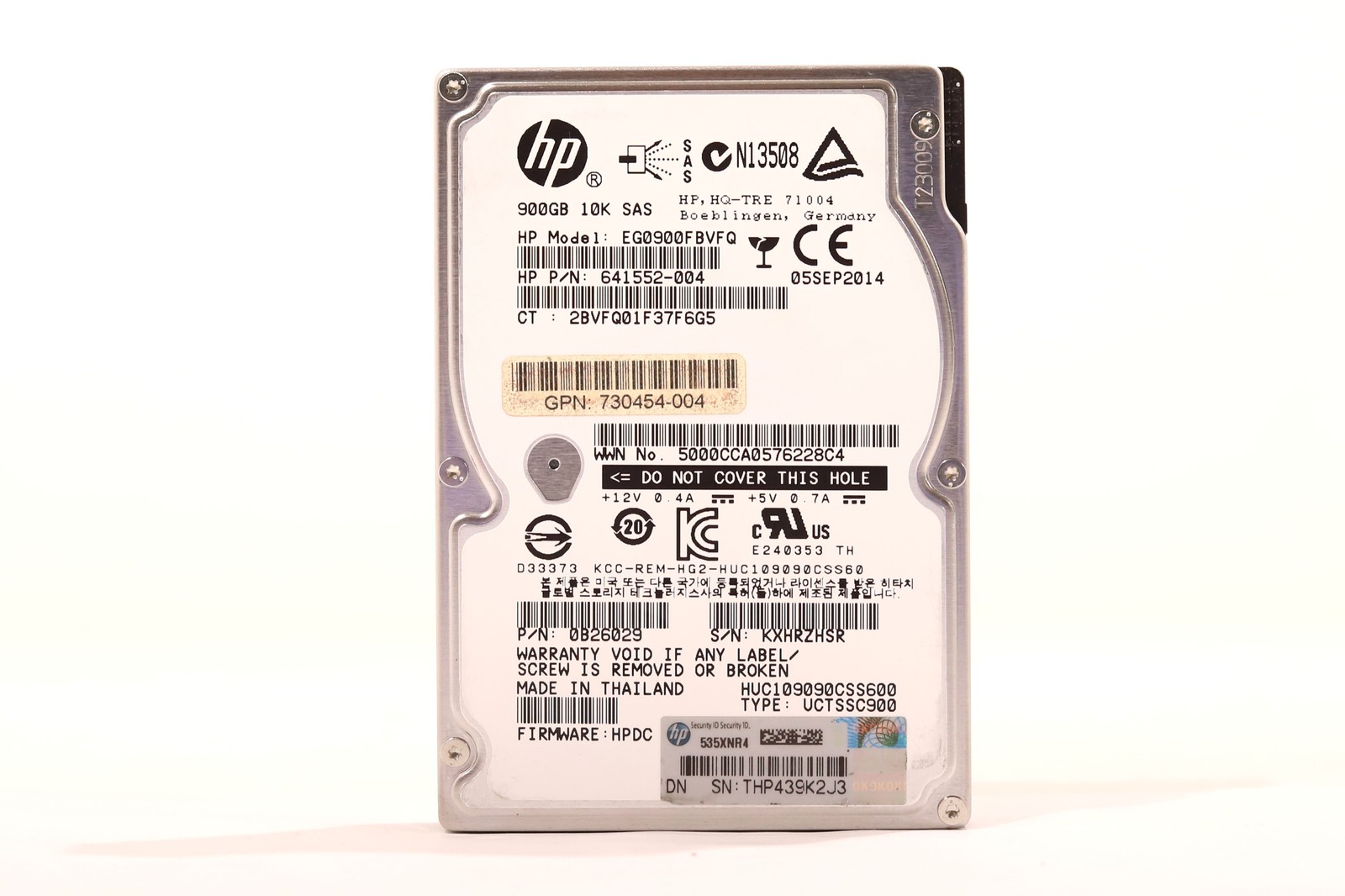 HP EG0900FBVFQ 900GB 2.5" 6Gb/s 10K RPM SAS Hard Drive P/N: 730454-004 Tested