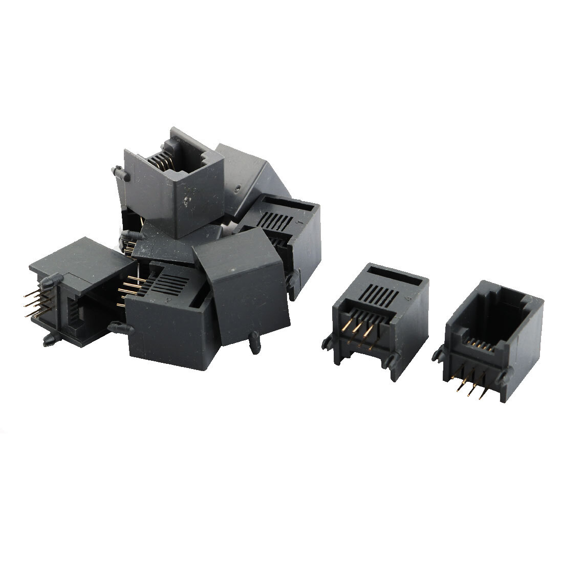 RJ12 6P6C Female PCB Mounting Modular Jack Telephone Connector 10pcs