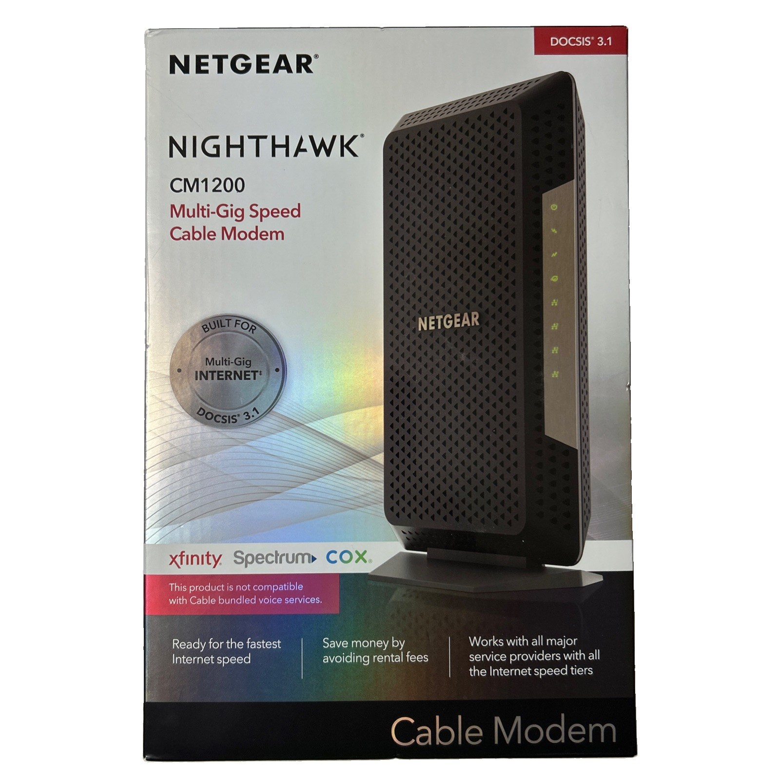 NETGEAR Nighthawk CM1200 Multi-Gig Speed Cable Modem DOCSIS 3.1 4-Port Link
