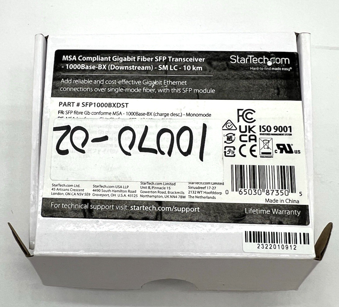 StarTech.com SFP1000BXDST Cisco MSA Compliant gigabit fiber SFP Tranceiver