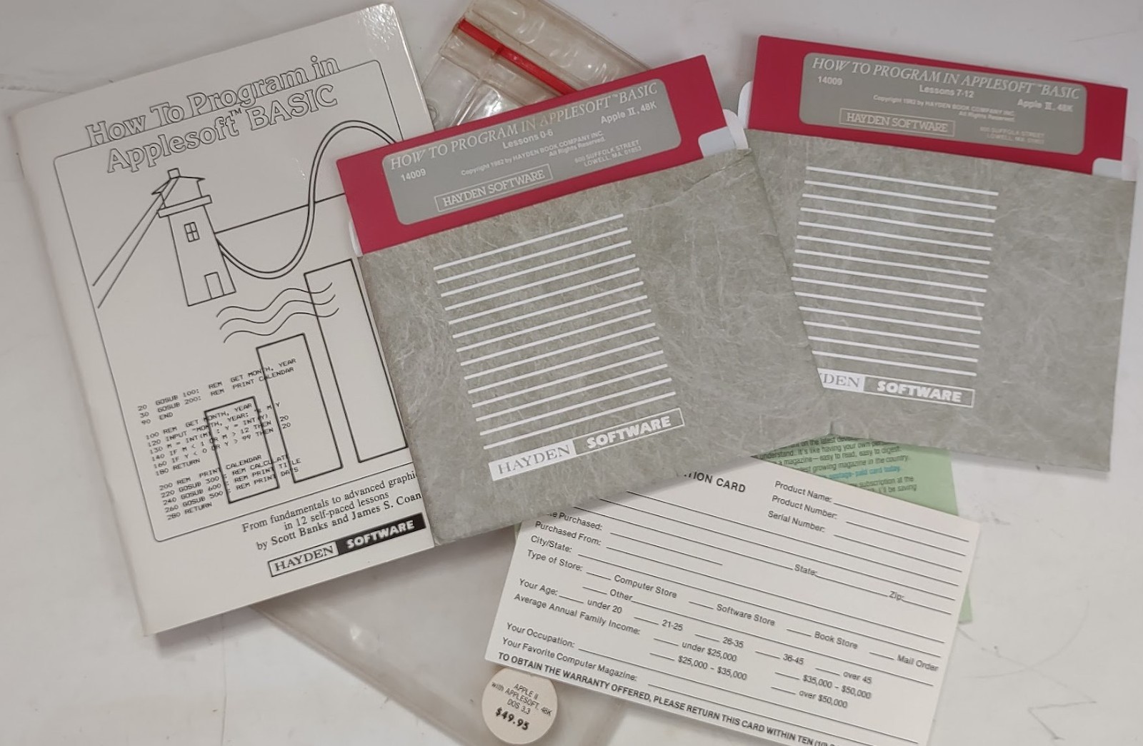 Unique 1982 Hayden Software "How to Program in Applesoft BASIC" - Apple