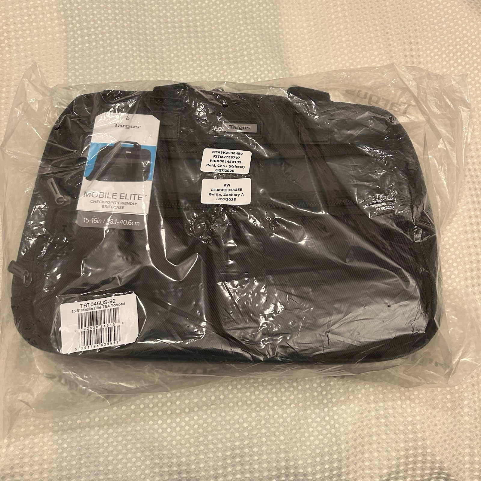 Targus Mobile Elite Checkpoint Friendly Briefcase 15-16" Black - NEW