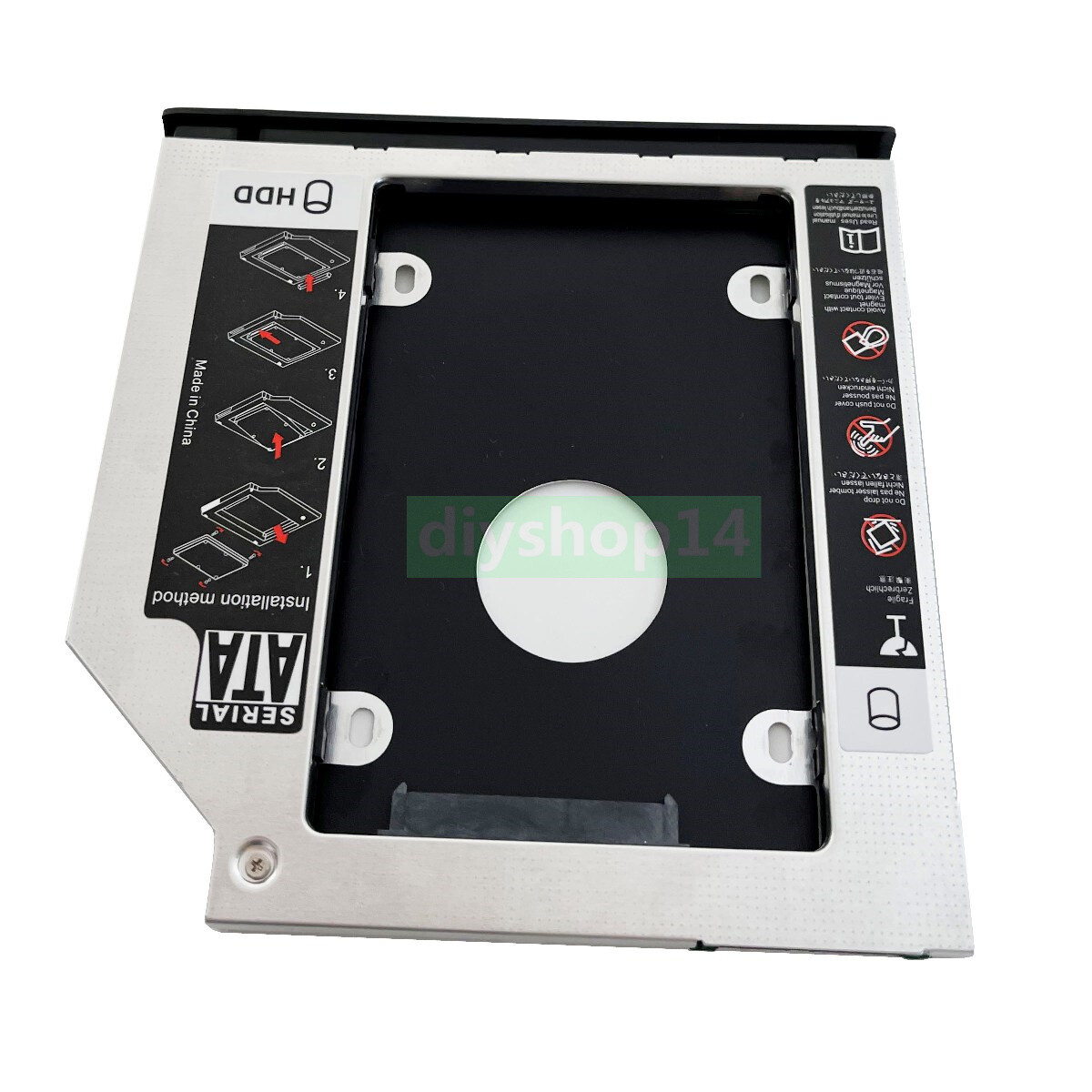 with Bezel Faceplate 2nd HDD SSD Optical bay Caddy for HP EliteBook 2530p 2540p