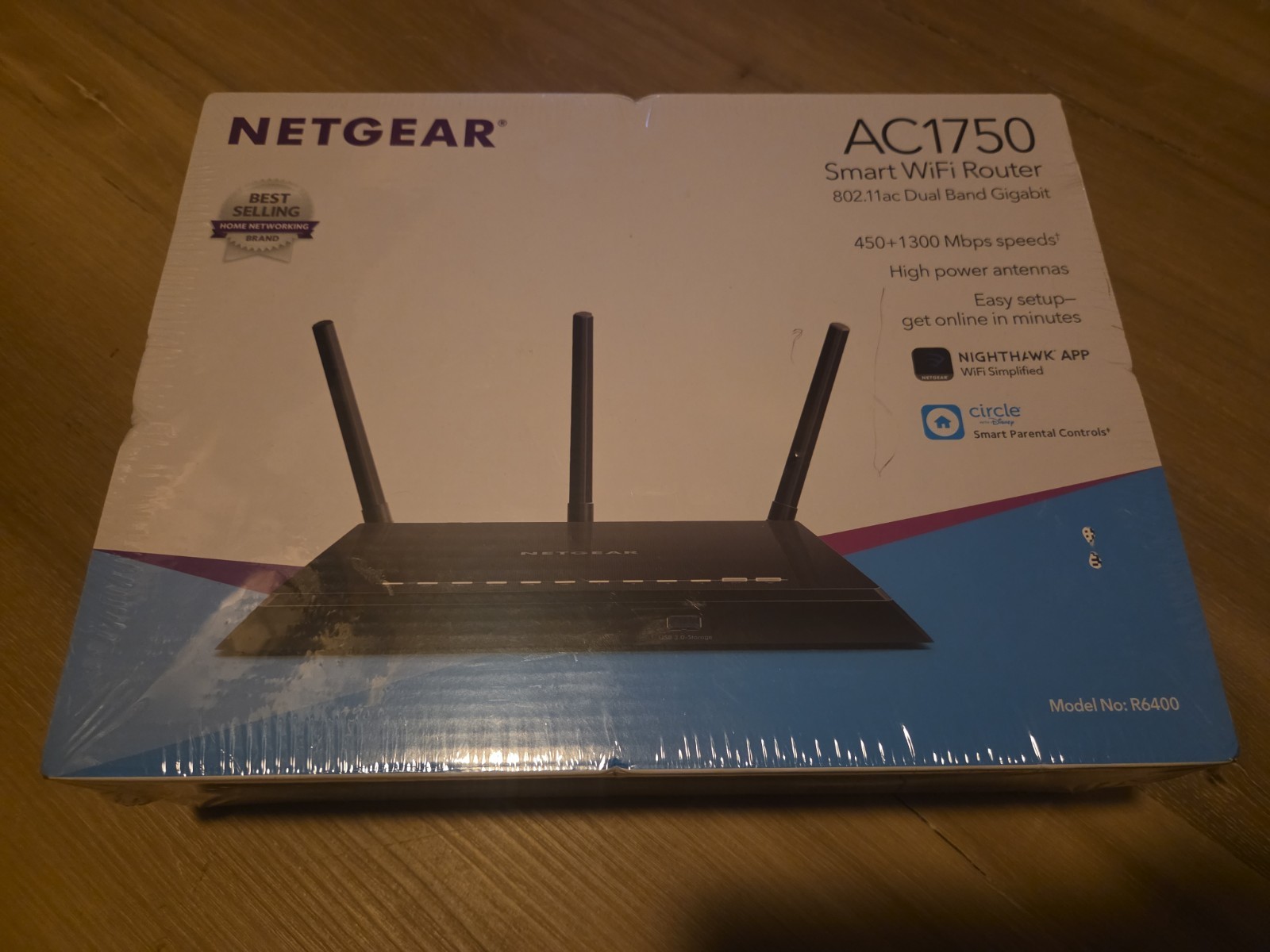 NETGEAR AC1750 R6400 Dual Band Gigabit WiFi Router 4-Port R6400-100NAS