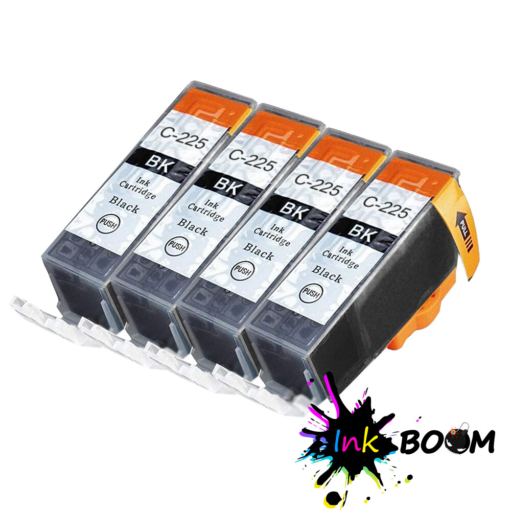 4 Black Ink for CLI-225 PIXMA MG5220 MG5320 MG6120 MG6220 MG8120 MG8220