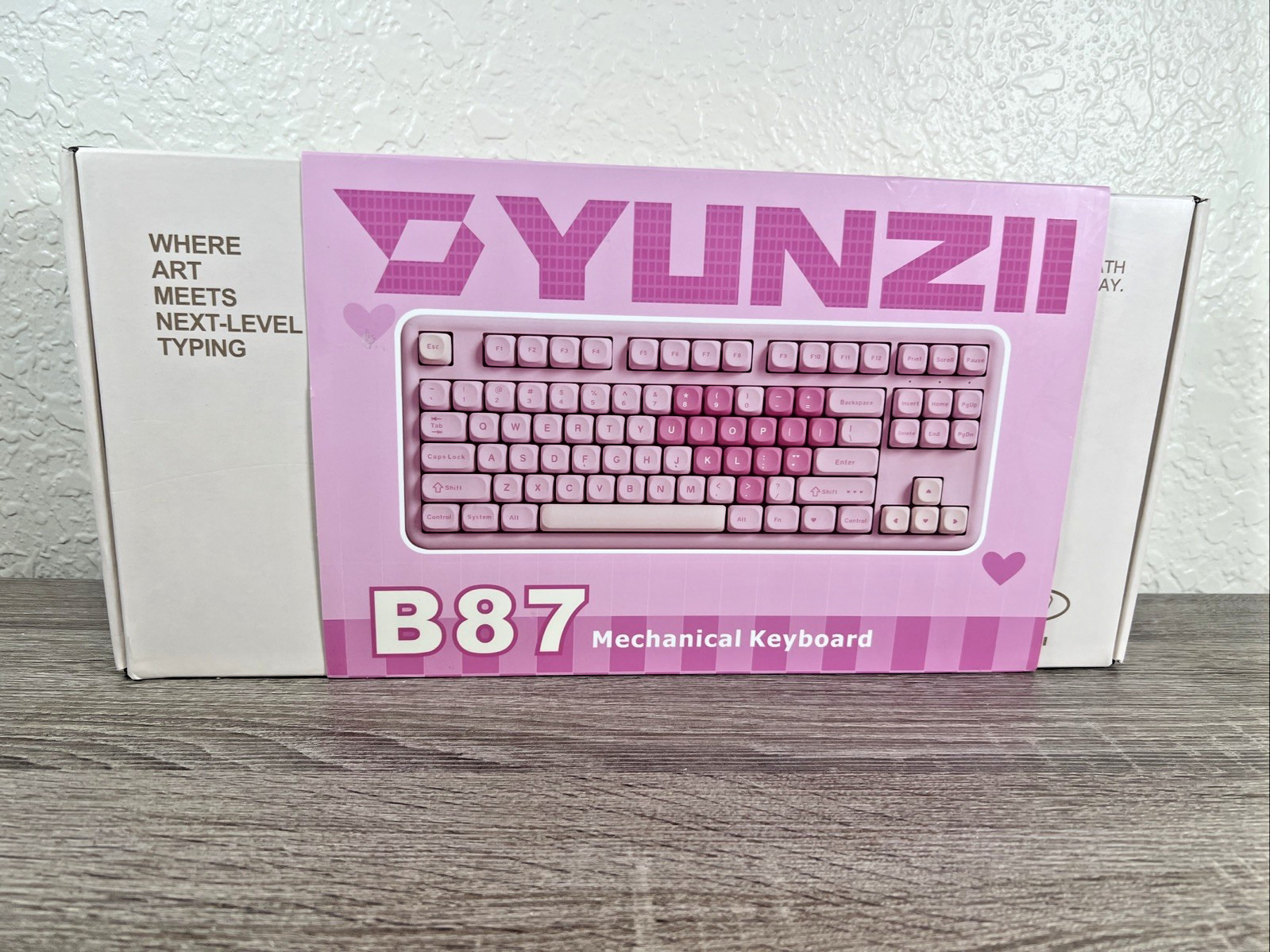 YUNZII B87 Wireless RGB Mechanical Keyboard Pink Bluetooth Gaming Milk V2