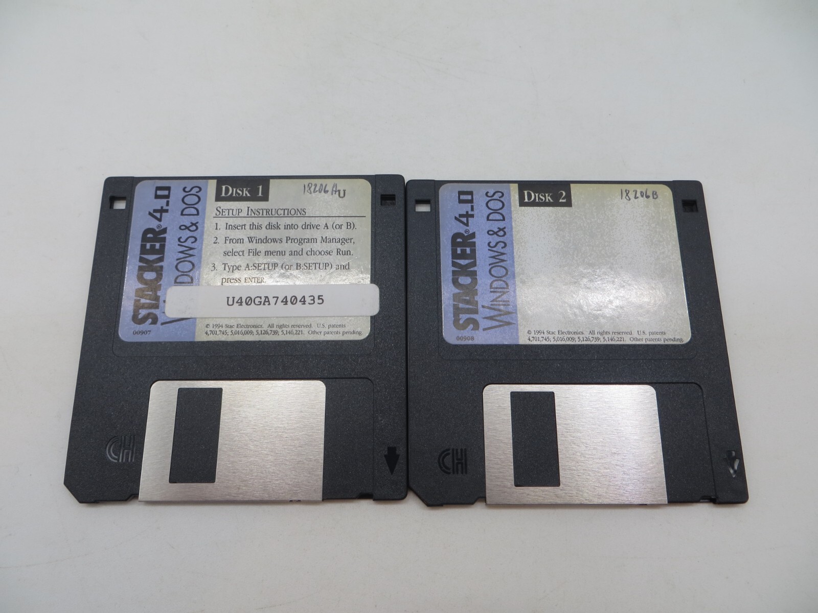 3.5" Floppy Disks STACKER 4.0 for Windows & DOS computer discs 1994 